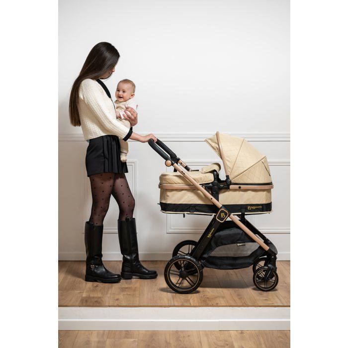 Poussette transformable - combinée - 2 en 1 - poids 0-22kg - Bebelissimo J'AIME - beige