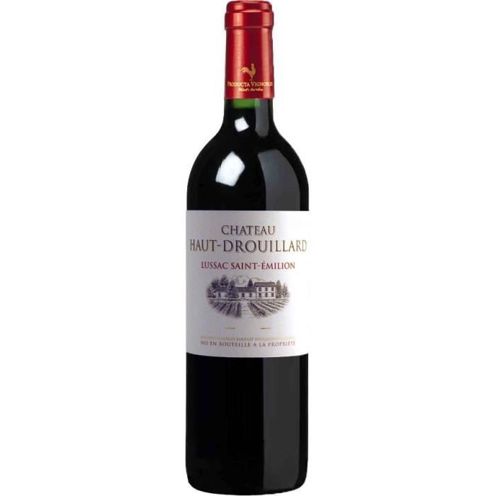 Château Haut-Drouillard 2022 Lussac Saint-Emilion - Vino Tinto Burdeos + Estuche de Madera