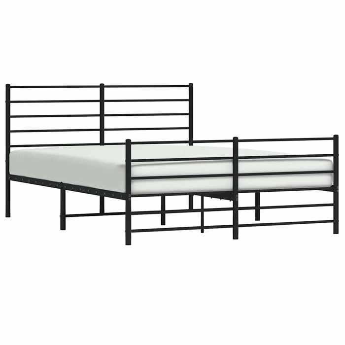 Estructura de cama - vidaXL - Metal - Negro - 120x190cm - Patas de cama