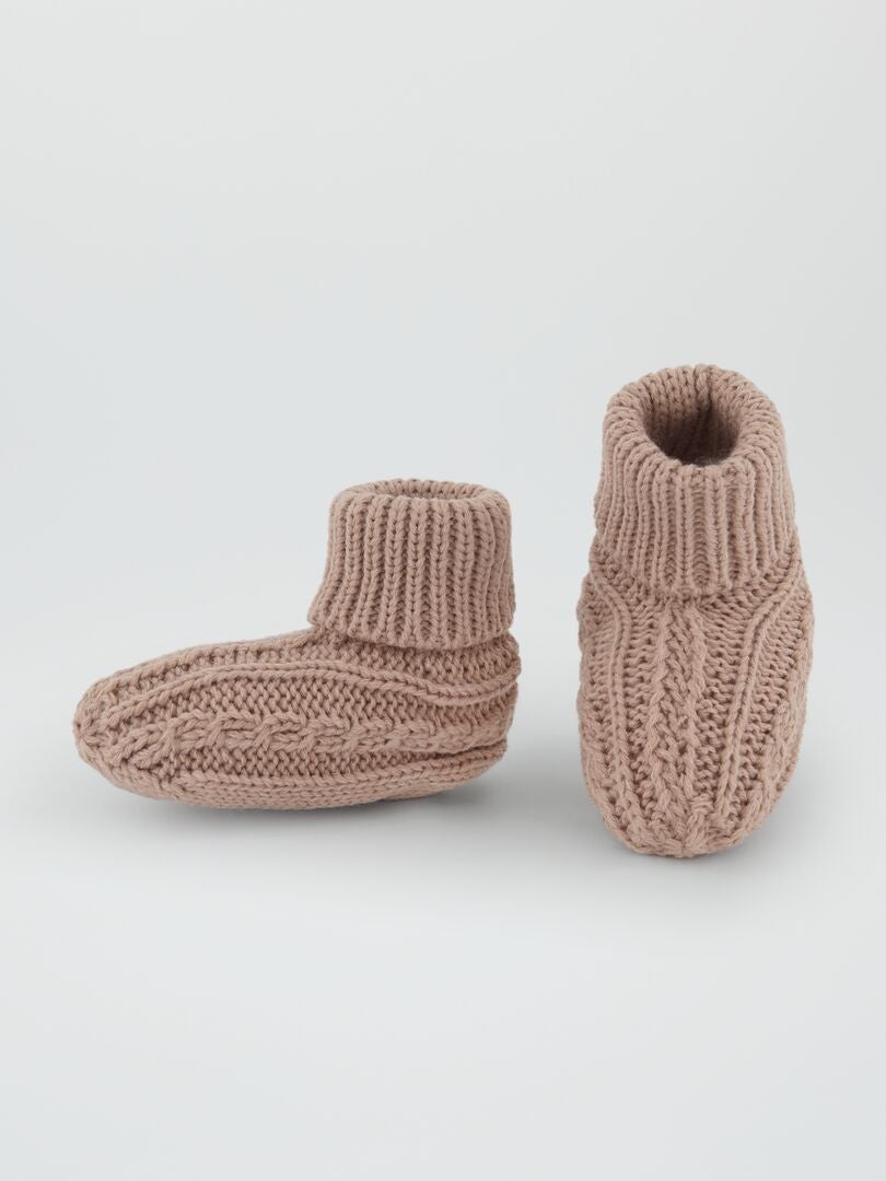 Gehaakte pantoffels - ROZE