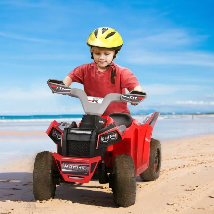 Quad eléctrico infantil HOMEMIYN - Coche de playa - Función MP3 - Suspensión en las ruedas