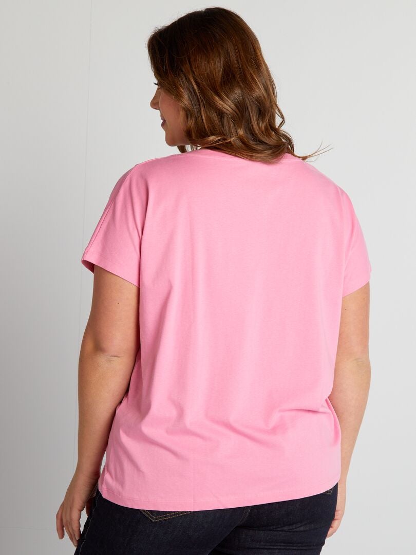 Bedrukt katoenen T-shirt - ROZE