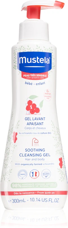 „Mustela Bébé“ raminamasis valomasis gelis kūdikiams nuo gimimo