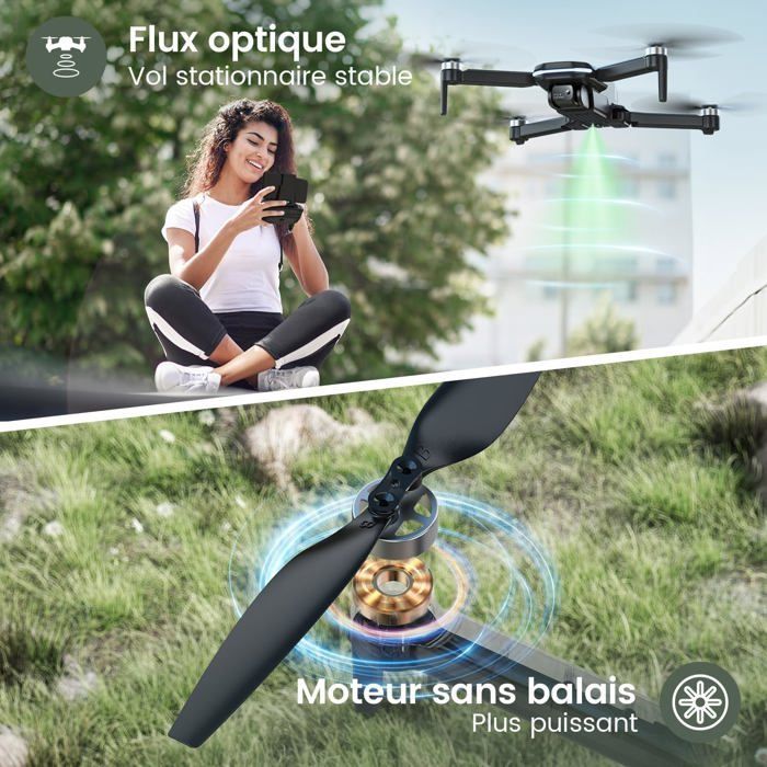FPV Drone with 1080P HD Camera for Kids and Adults, HS280D Foldable Quadcopter with Brushless Motor, Optical Flow, Tap Fly, Command