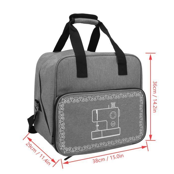 Sac de machine à coudre OMABETA - Grande capacité - Design à bricolage tresse Gris