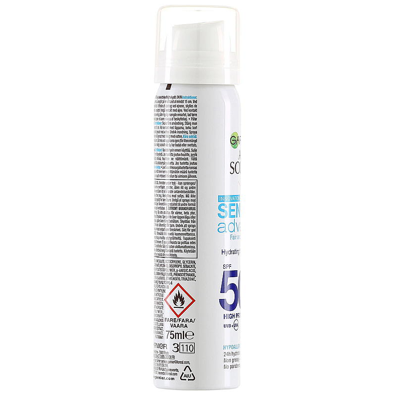 Garnier Ambre Solaire Gevoelige Geavanceerde Spray 75 ml, SPF50