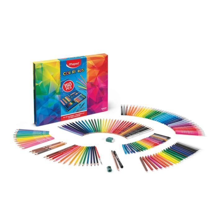 Kit da colorare - Maped - Color'Peps - 150 pezzi - Matite + Pennarelli + Gessetti