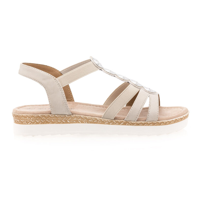 Sandálias femininas bege / Sapatos de bico aberto