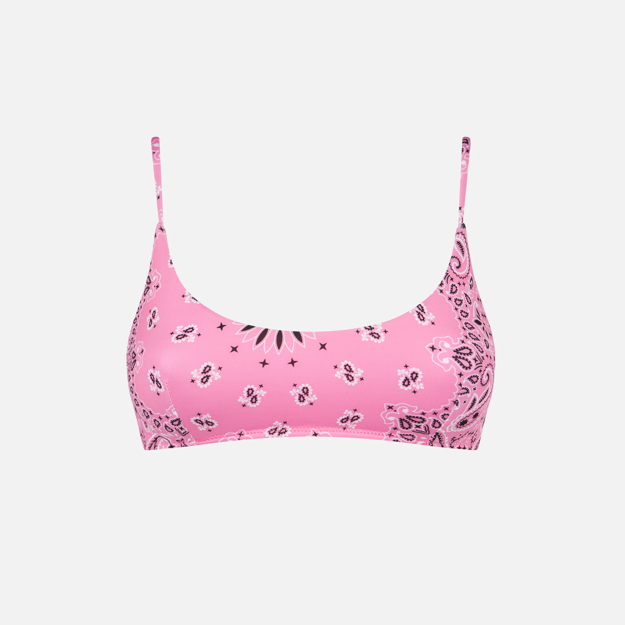 Traje de bralette para mujer con estampado de pañuelo rosa