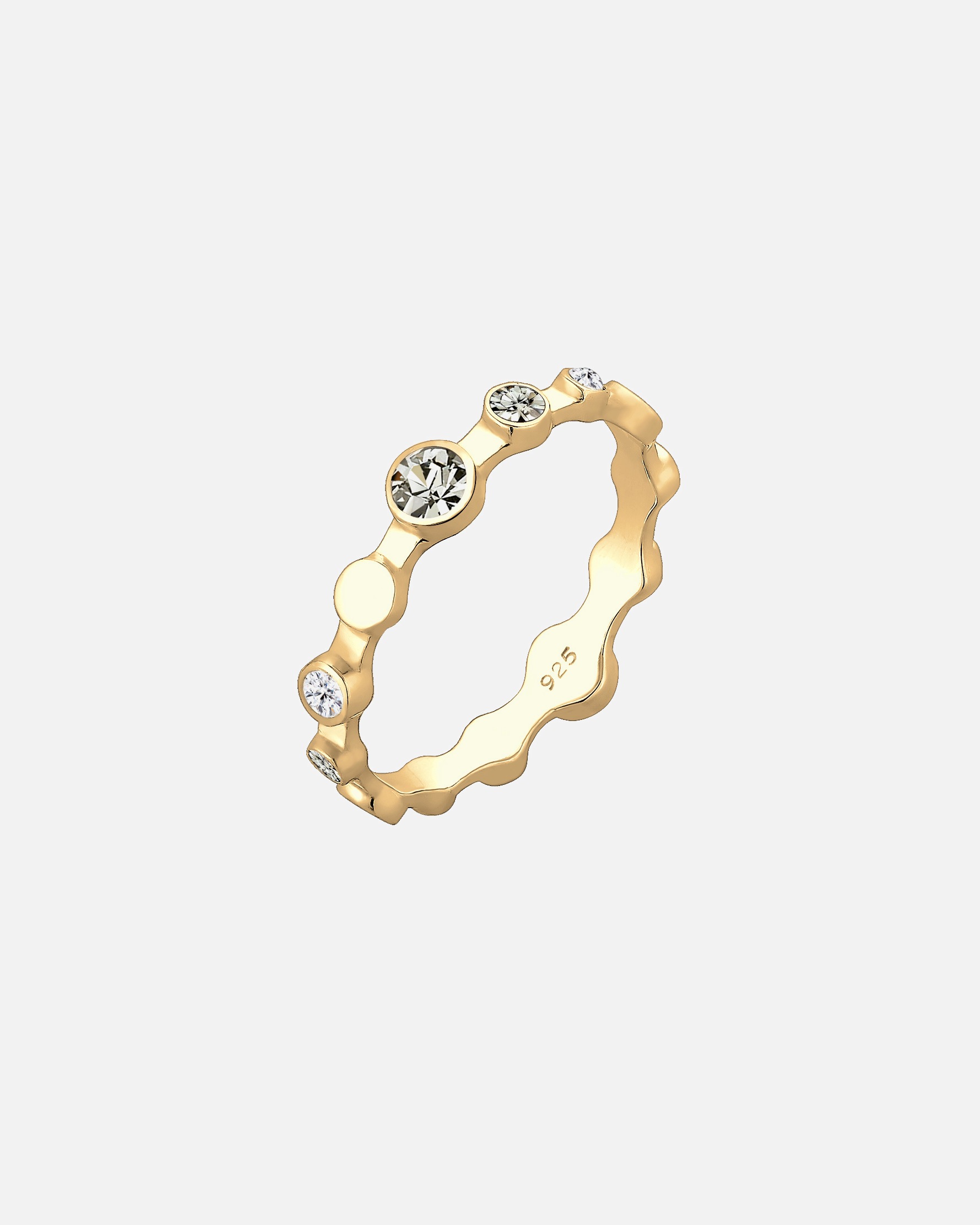 Elli Femmes Géo Color plaqué or avec cristaux en argent sterling 925