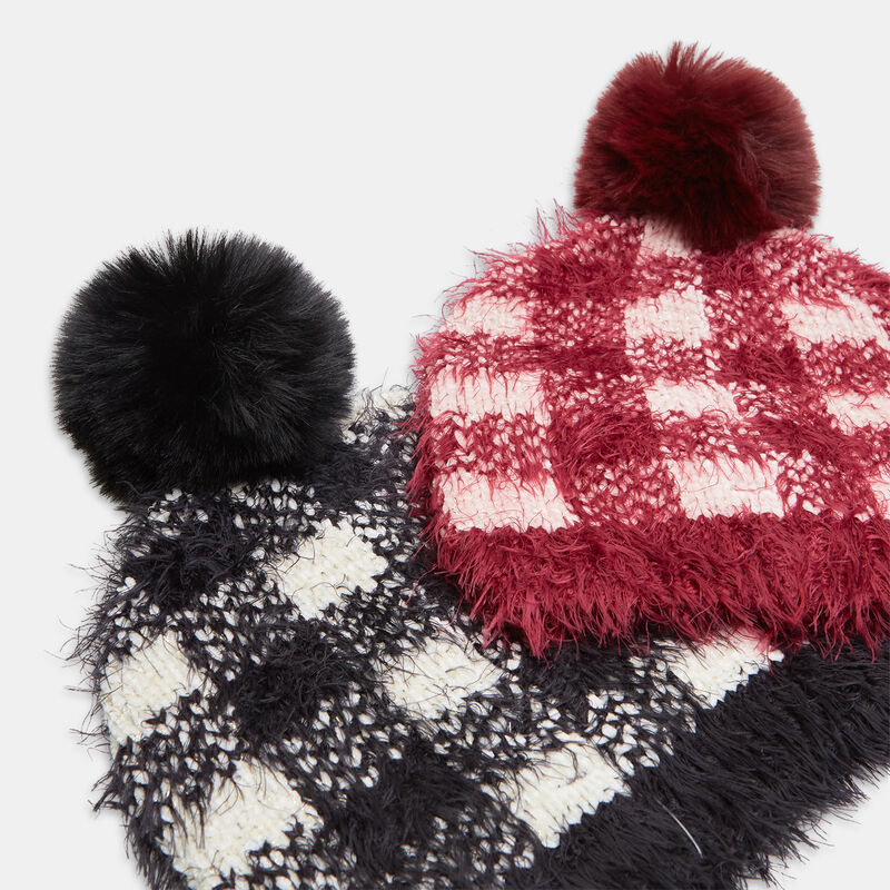 Cappello con dettagli i lurex och pom pom