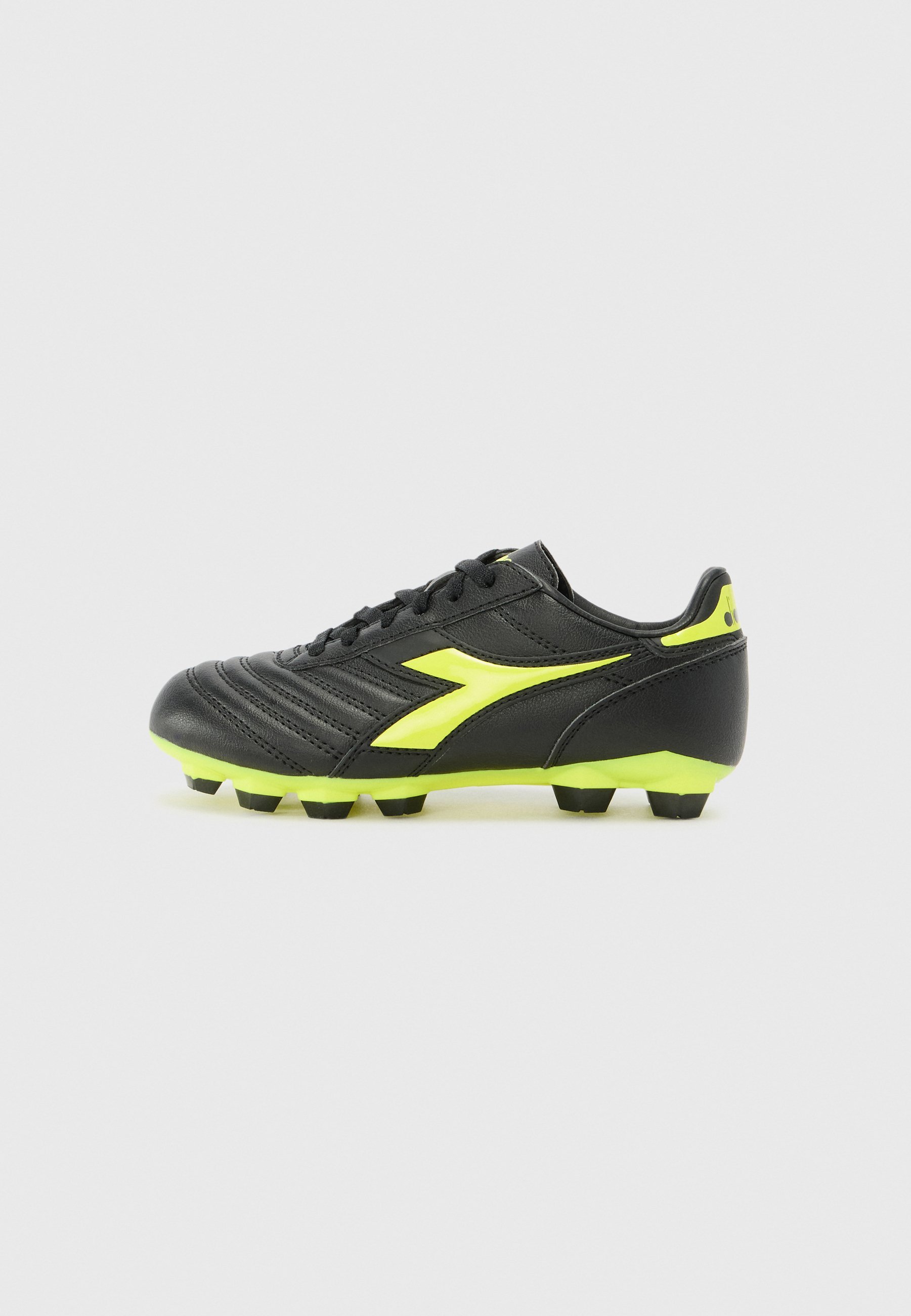 Diadora BRASIL ICON UNISEX - Scarpe da calcio per terreni compatti - nero/giallo fluo