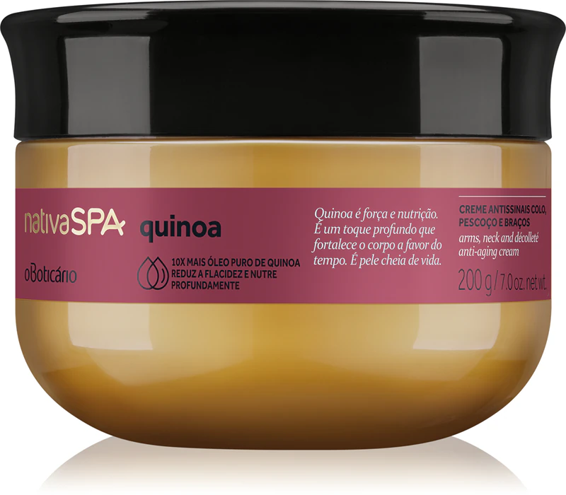 oBoticário Nativa SPA Creme de quinoa para pele e decoração