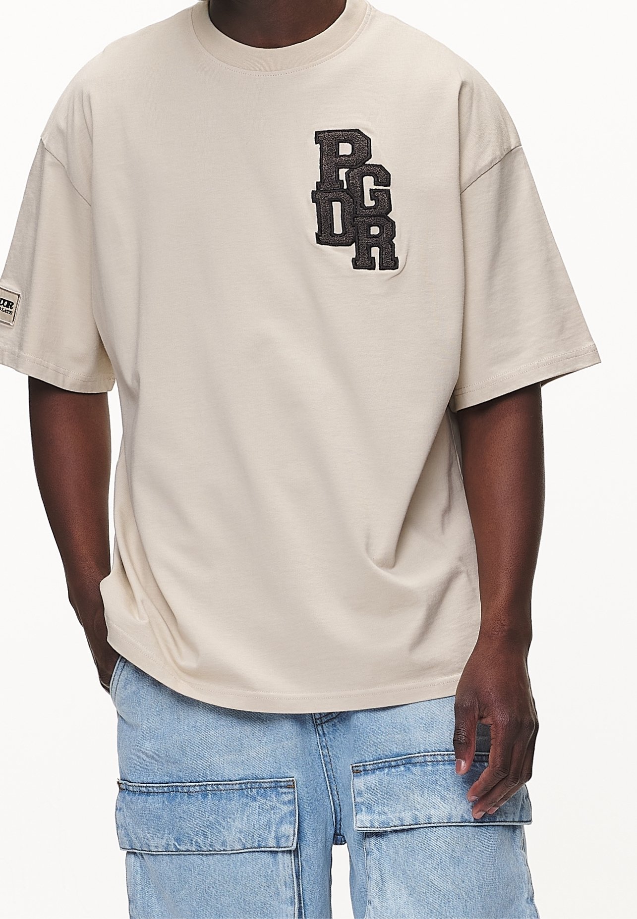 T-shirt met Pegador-print - zand