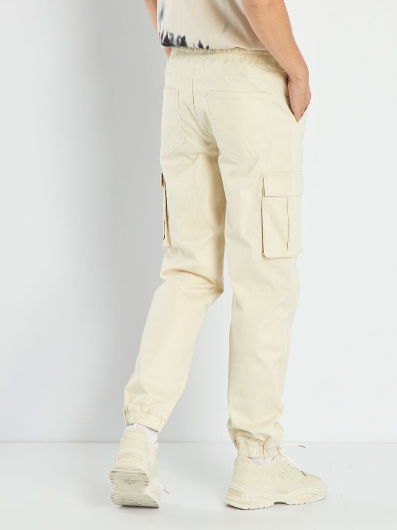Chino's met klepzakken - beige