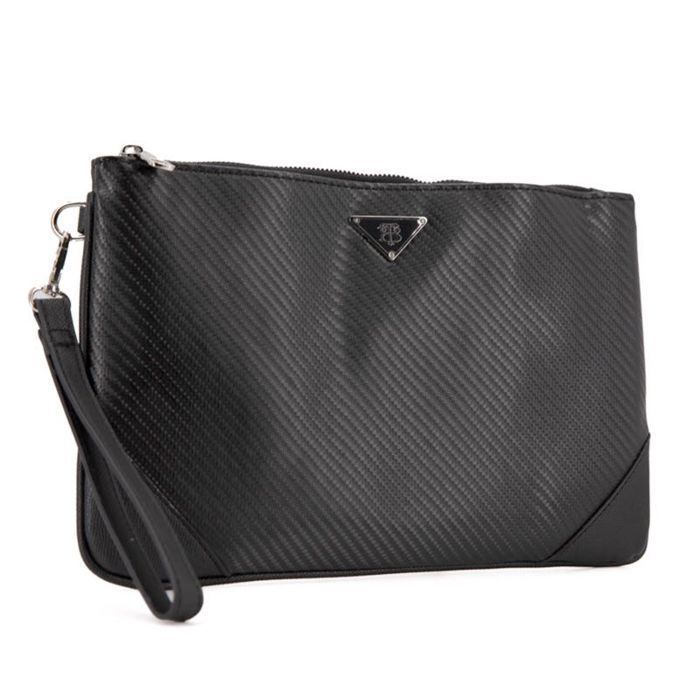 Cartera de mano con textura efecto carbono, 30x20x2cm, para hombre, BILL TORNADE