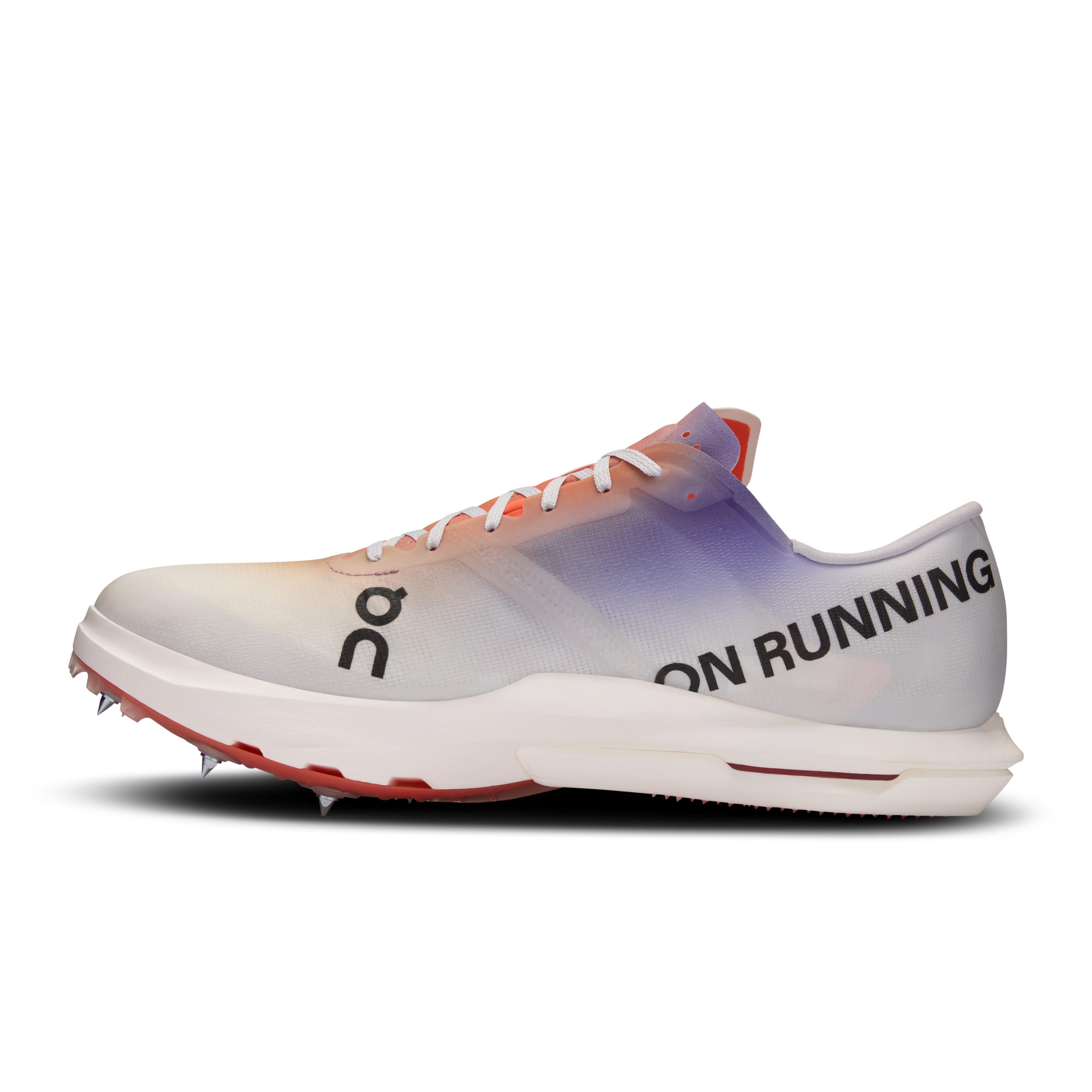 On Chaussures Cloudspike Amplius pour homme, blanches et flammes