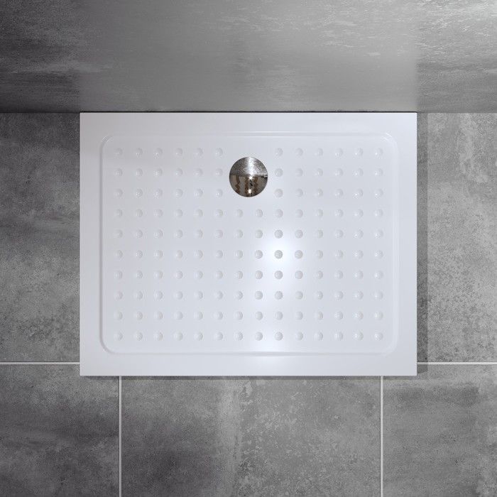 SANA Shower tray + colored siphon - White, Model - 90 x 120 cm