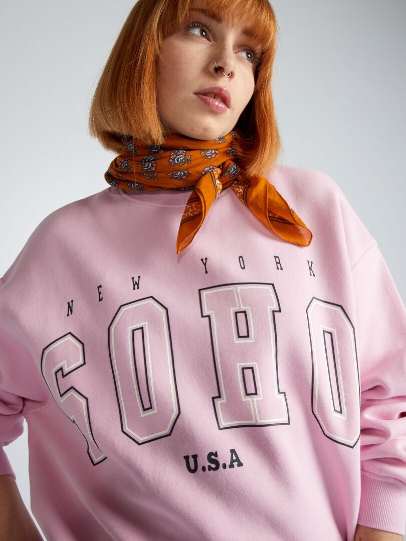 Moletom de lã estampado - ROSA