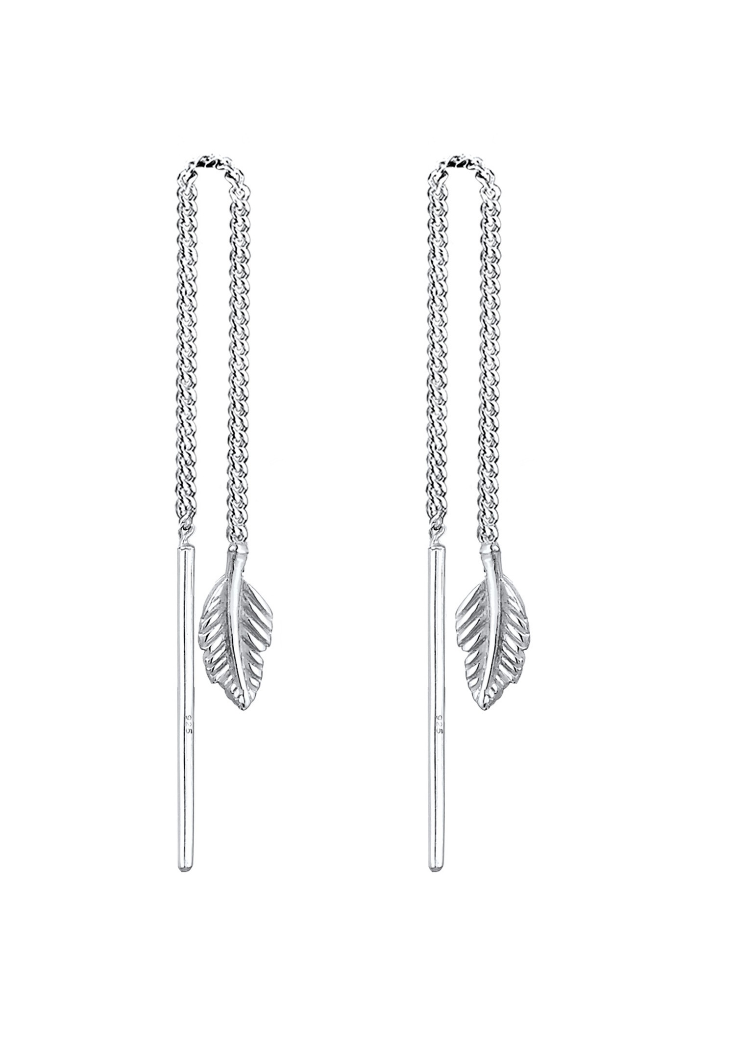 Elli Plume Pull-Through Trend Boucles d'Oreilles Femme - Argent (925/1000)