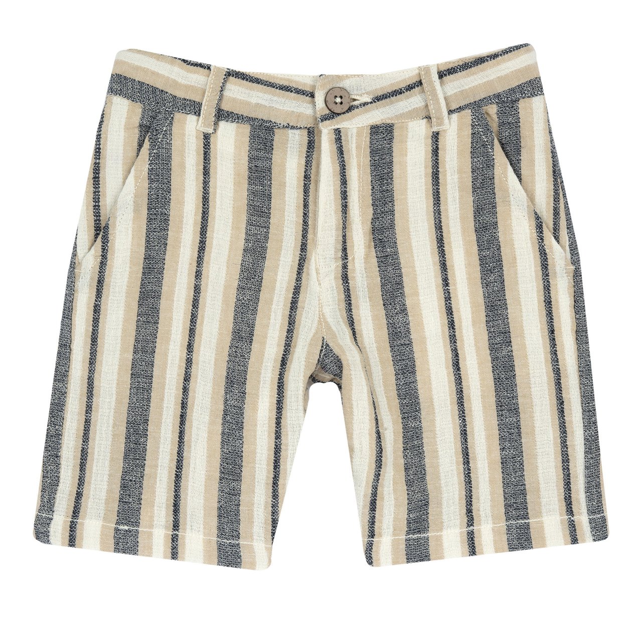 Beige gestreifte Shorts