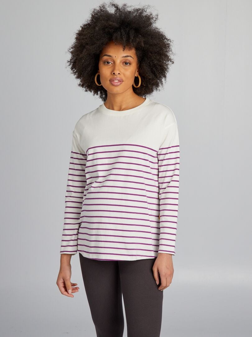 Camiseta listrada para enfermagem - ROSA