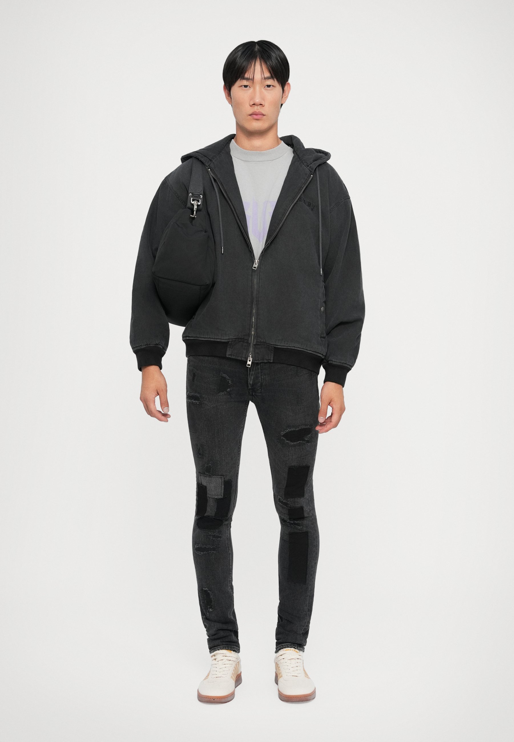 Jaqueta bomber Ksubi com tachas - Jaqueta jeans - preta