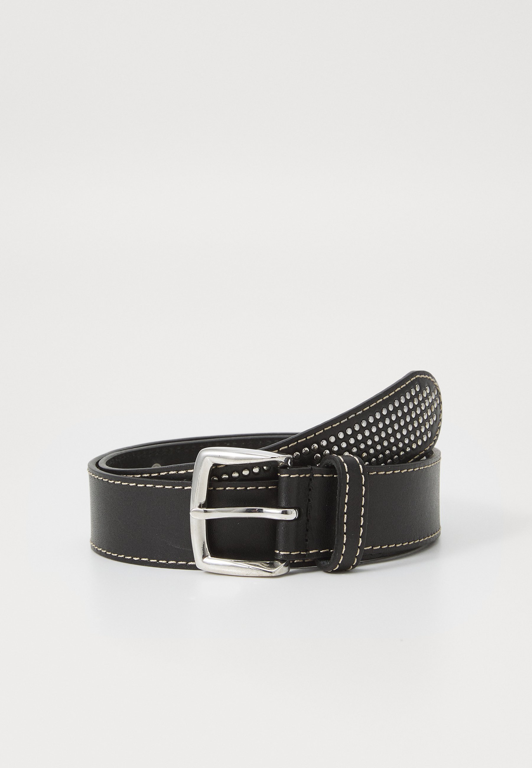 Pinko Gürtel Vitello Borchie - Gürtel - Limousinenschwarz/gebürstetes Silber