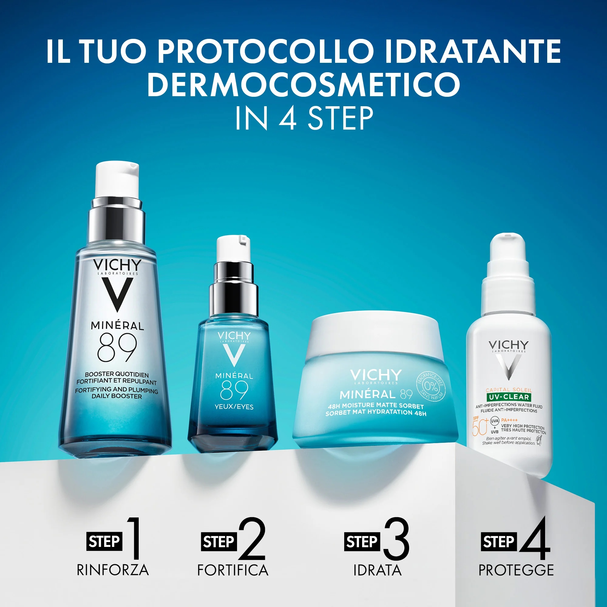 VICHY Vichy Mineral 89 crème voor de vette huid 50 ml hydraterend