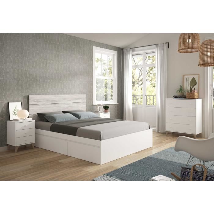 Cómoda SWEET de 4 cajones - Acabado blanco - Ancho 77,5 x Profundidad 40 x Alto 95 cm