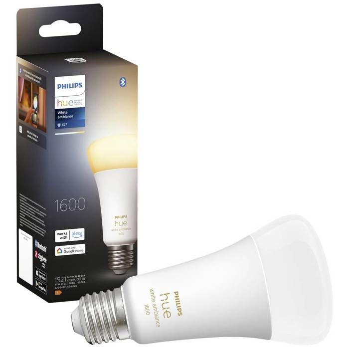 Philips Hue White Ambiance, E27 connected LED bulb, 100W equivalent, 1600 lumens, Bluetooth compatible