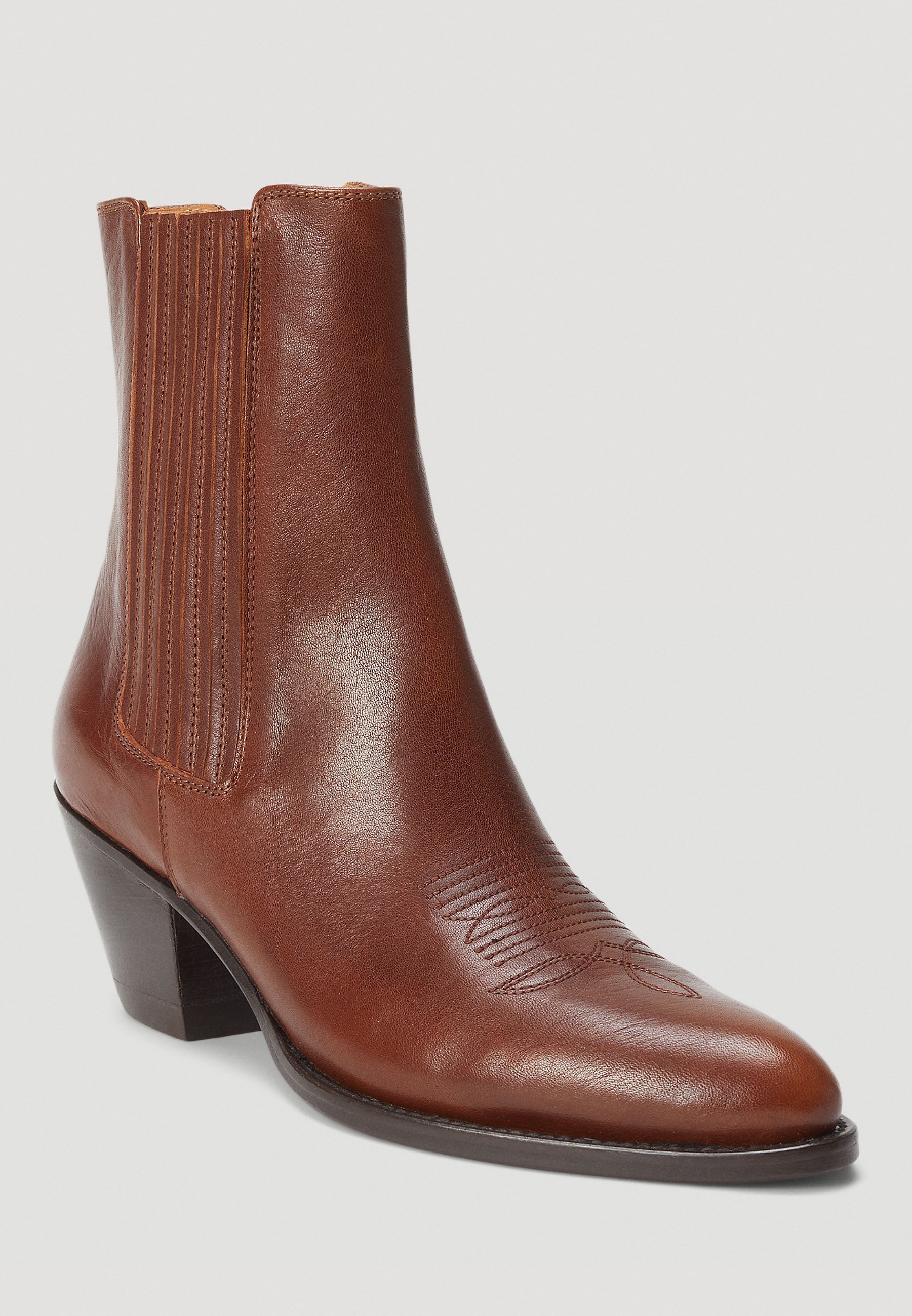 Stivaletti Chelsea Western in pelle Polo Ralph Lauren - Stivaletti classici alla caviglia - color cognac scuro