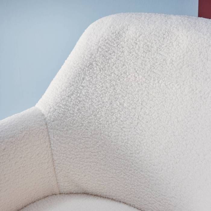 Chaise de bureau à roulettes ajustable métal et bouclette STAN