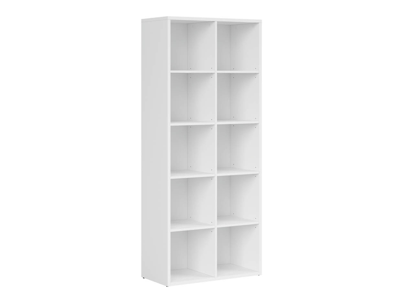 Regał Nepo Plus 77 cm z 10 półkami biały
