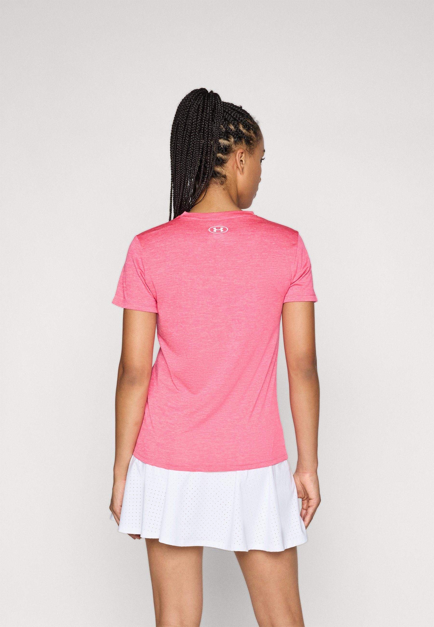Under Armour TECH TWIST - T-shirt sportiva - rosa acceso/bianco