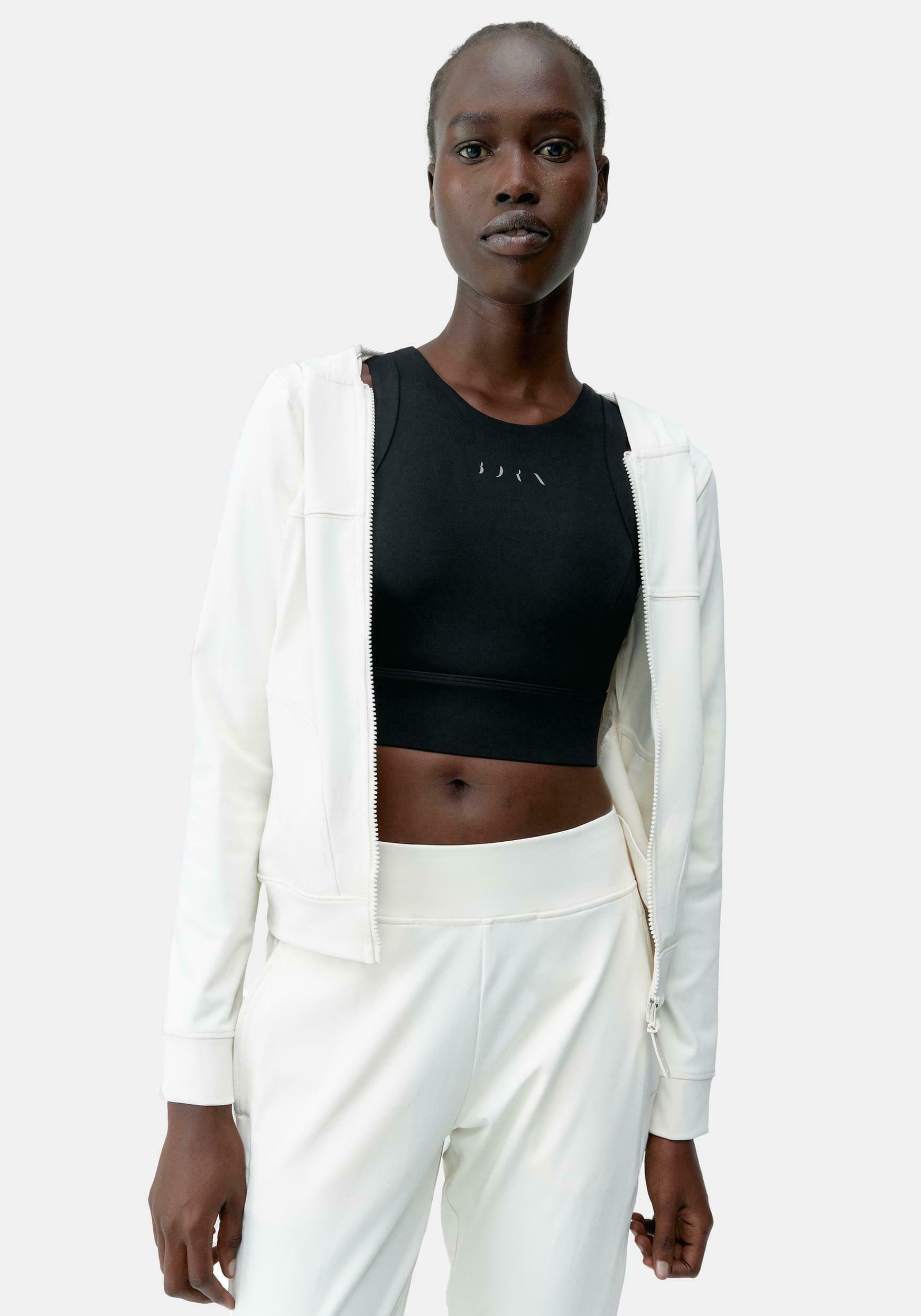 Born Living Yoga sweatshirt met rits - beige