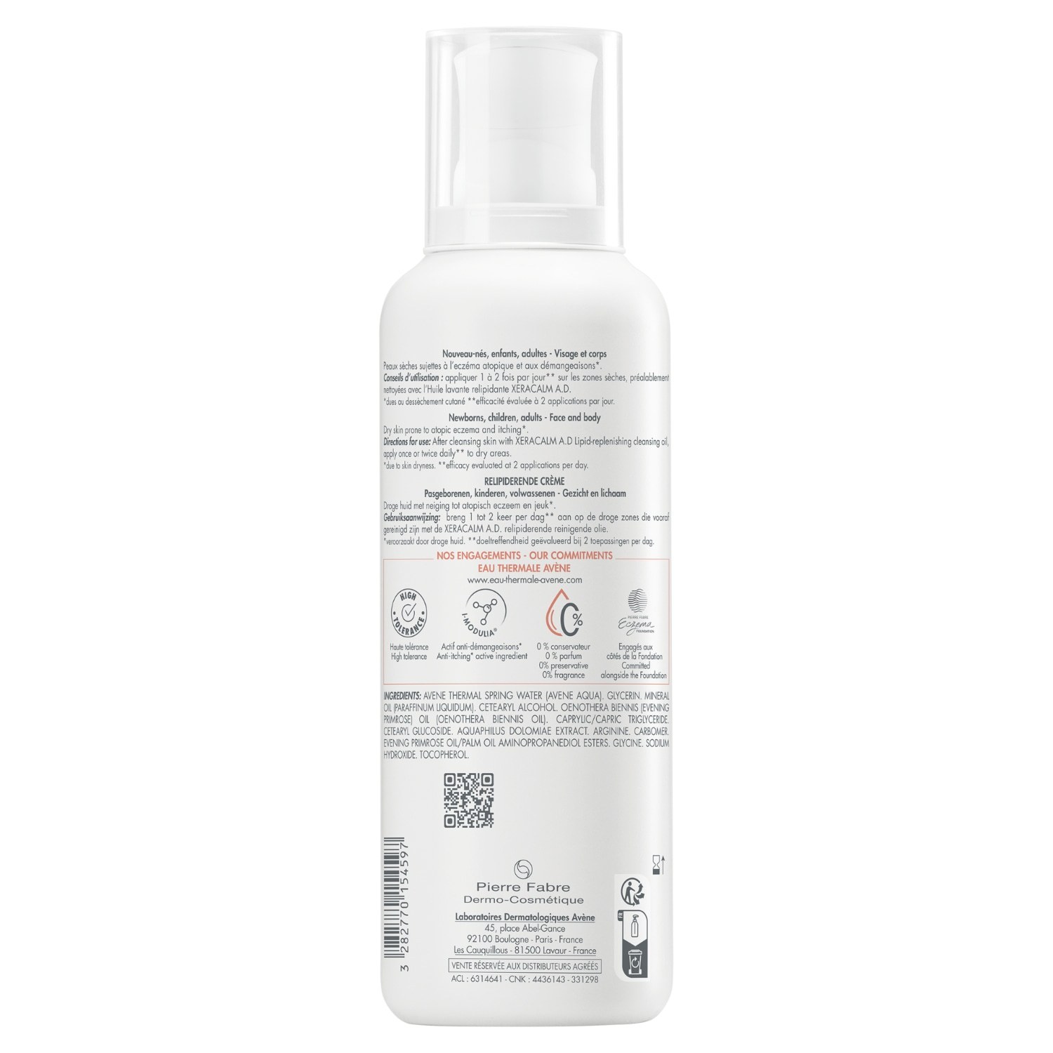 Avène XeraCalm AD lipidus papildantis kremas Gesichtscreme - 200 ml