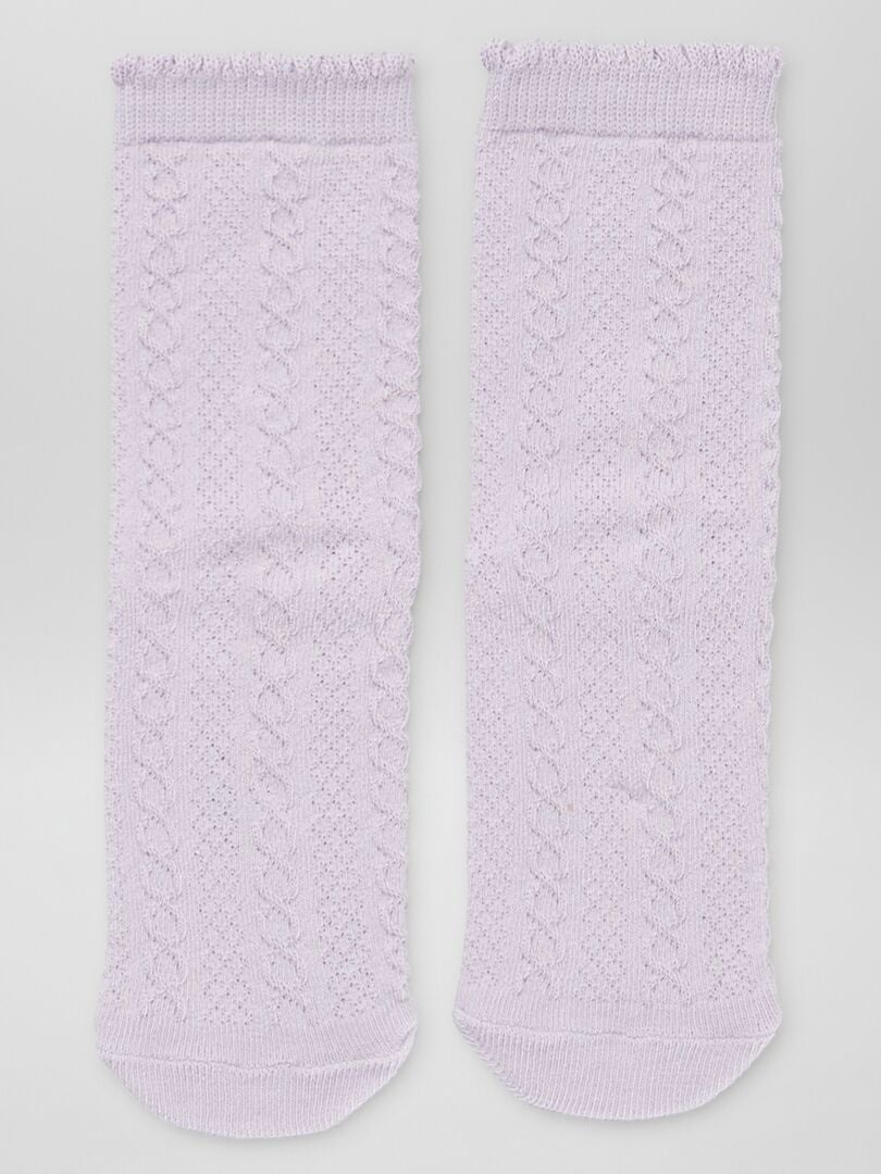 Juego de 5 pares de calcetines trenzados - MORADO
