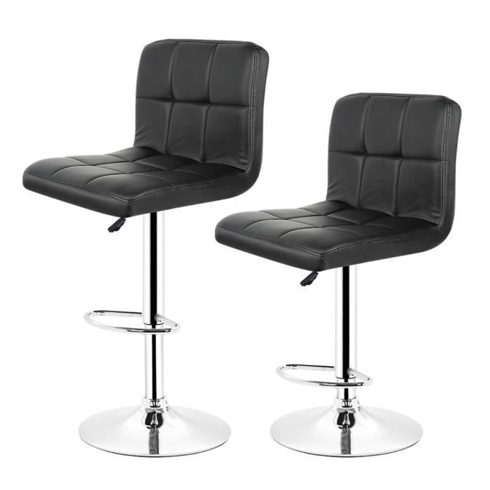 Lot de 2 tabourets de bar - OOBEST - L45cm x P50cm x H100cm-120cm - Réglable en hauteur - Style contemporain