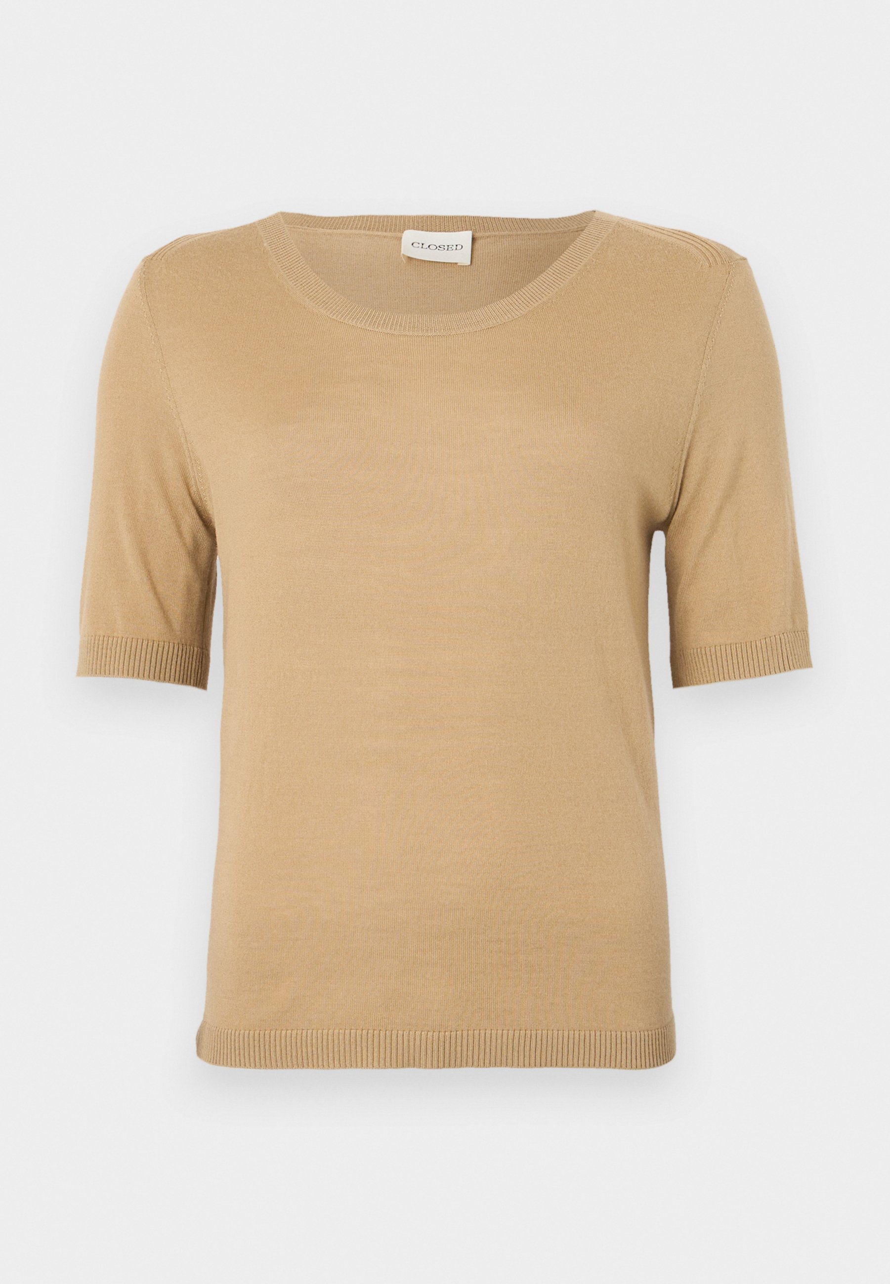 Kurzarm-T-Shirt mit Rundhalsausschnitt – Basic-Farbe – Urban Beige