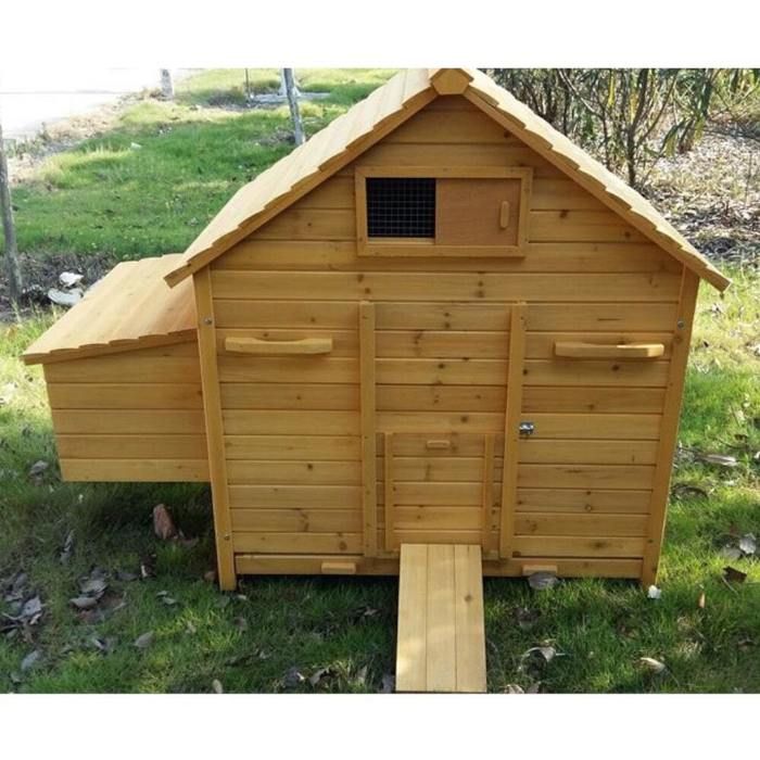 Gallinero Bassette XL para 6 a 10 gallinas - Poulailler Direct - Marrón - 10 animales