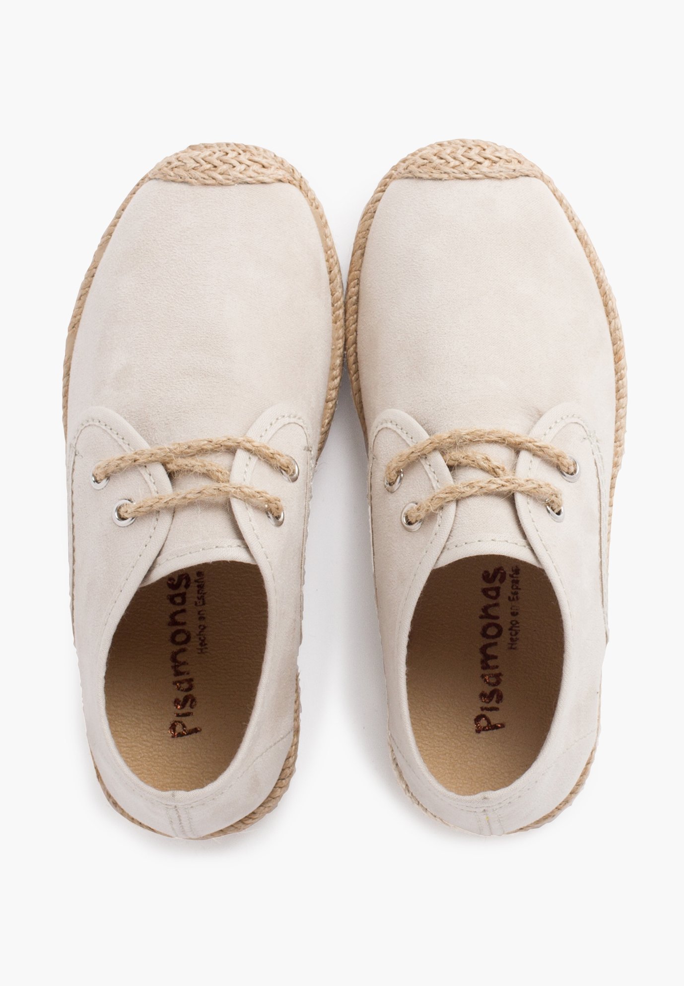 Pisamonas Blucher Toe en jute veters met suède-effect - Espadrilles - beige