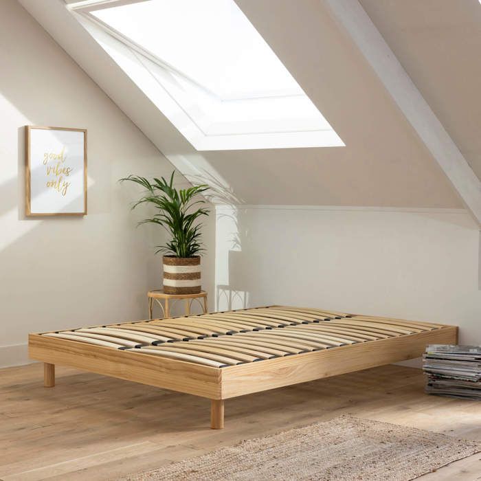 Massief houten bedbodemset 140x190 - Licht hout - Terre de Nuit