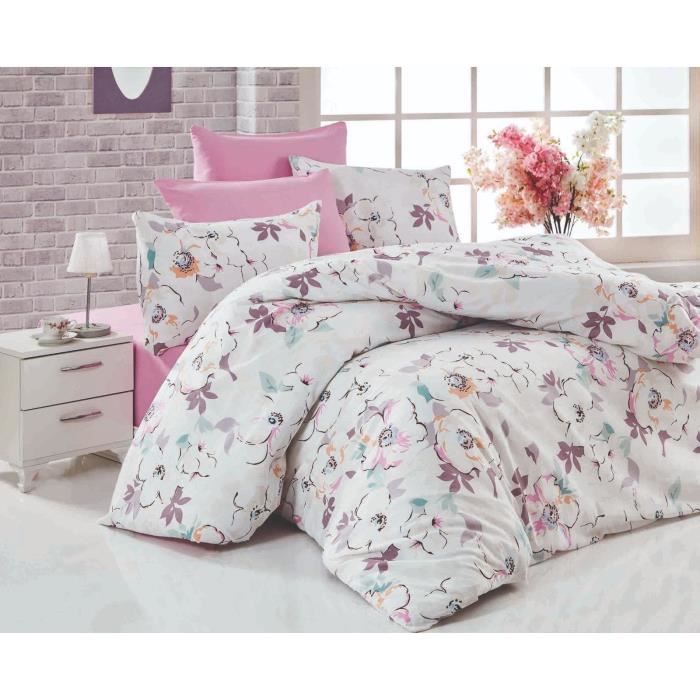 Juego de ropa de cama: 1 funda nórdica de 220 x 240 cm + 2 fundas de almohada de 60 x 60 cm - 100 % algodón reforzado - Blanco