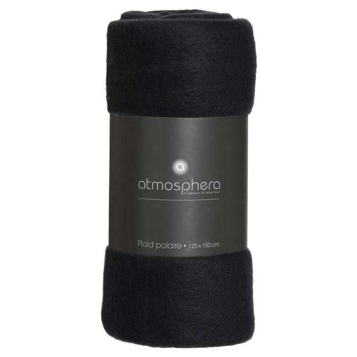 Manta polar negra de 125x150cm - Atmosphera Interior Designer