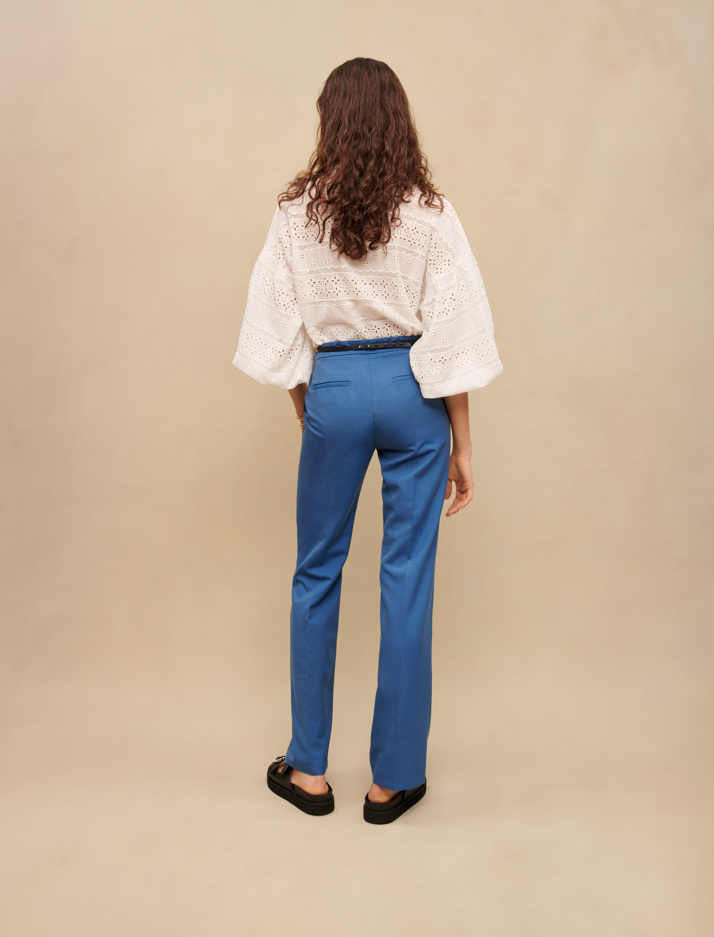 Pantaloni drepți albaștri pentru costum - Albastru