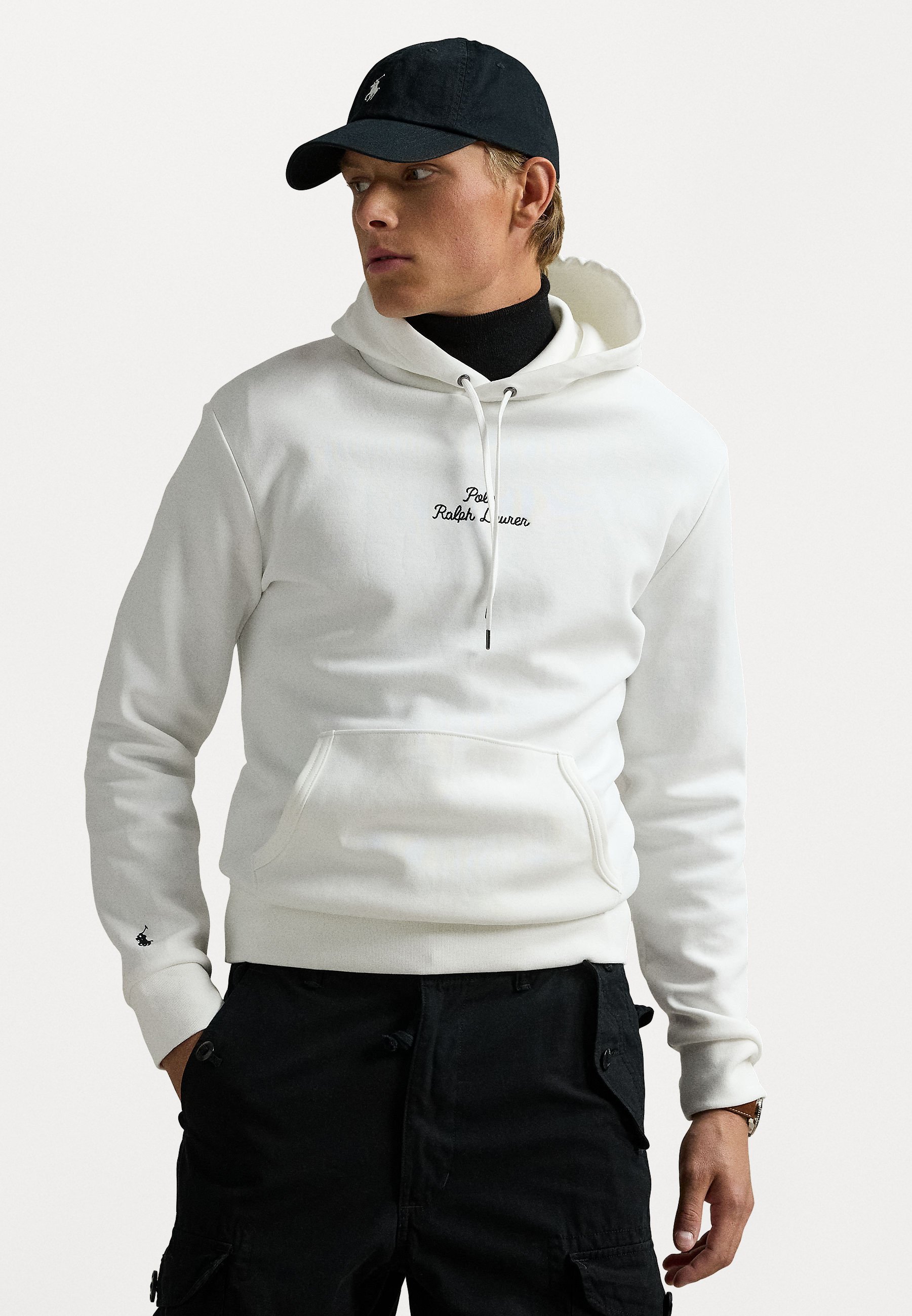 Polo Ralph Lauren LOGO DUBBELGEBREIDE HOODIE - Hoodie - wit