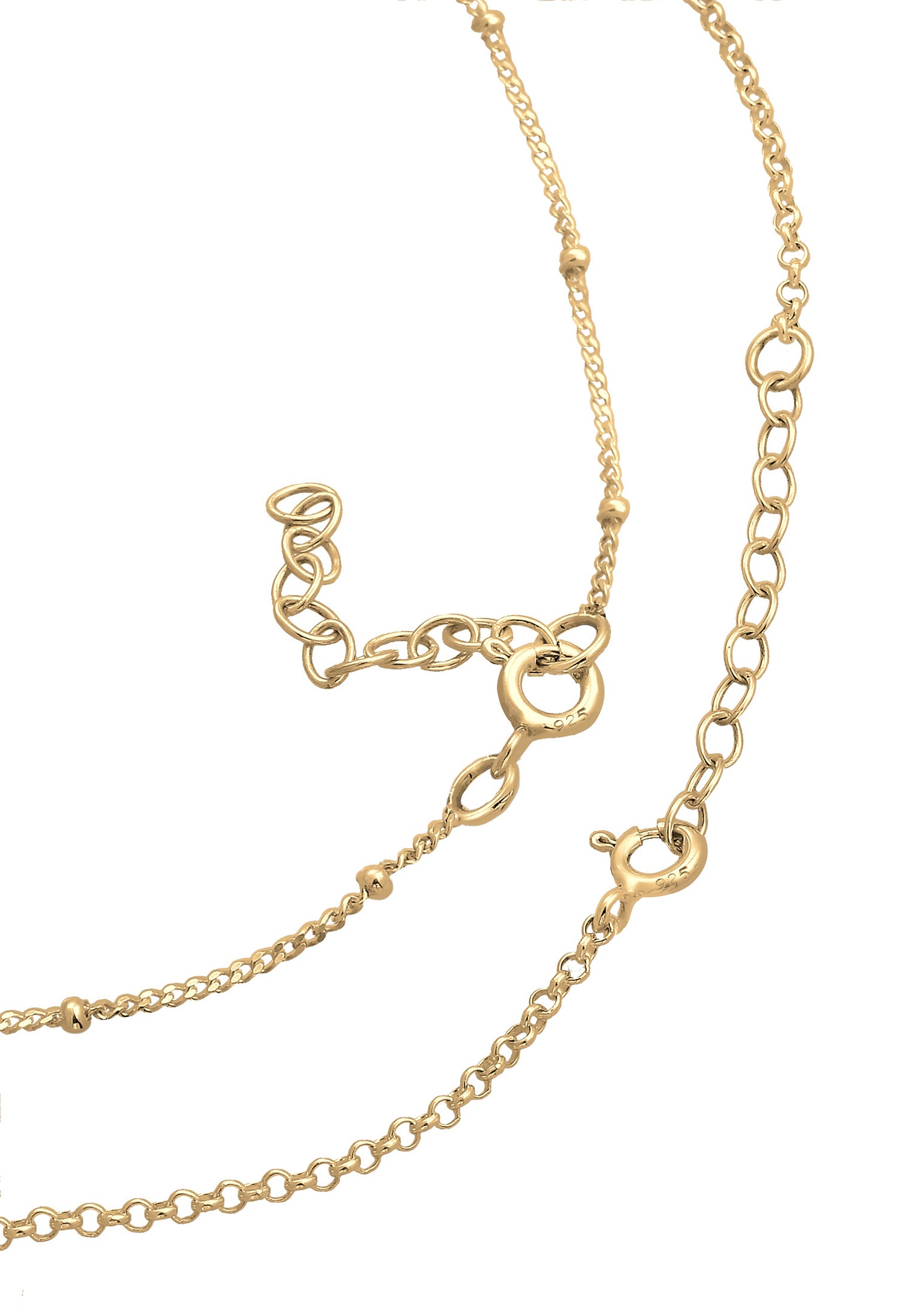 Elli de Cheville Plaquette à Chaîne à Billes Bracelet Femme - (925/1000) Argent