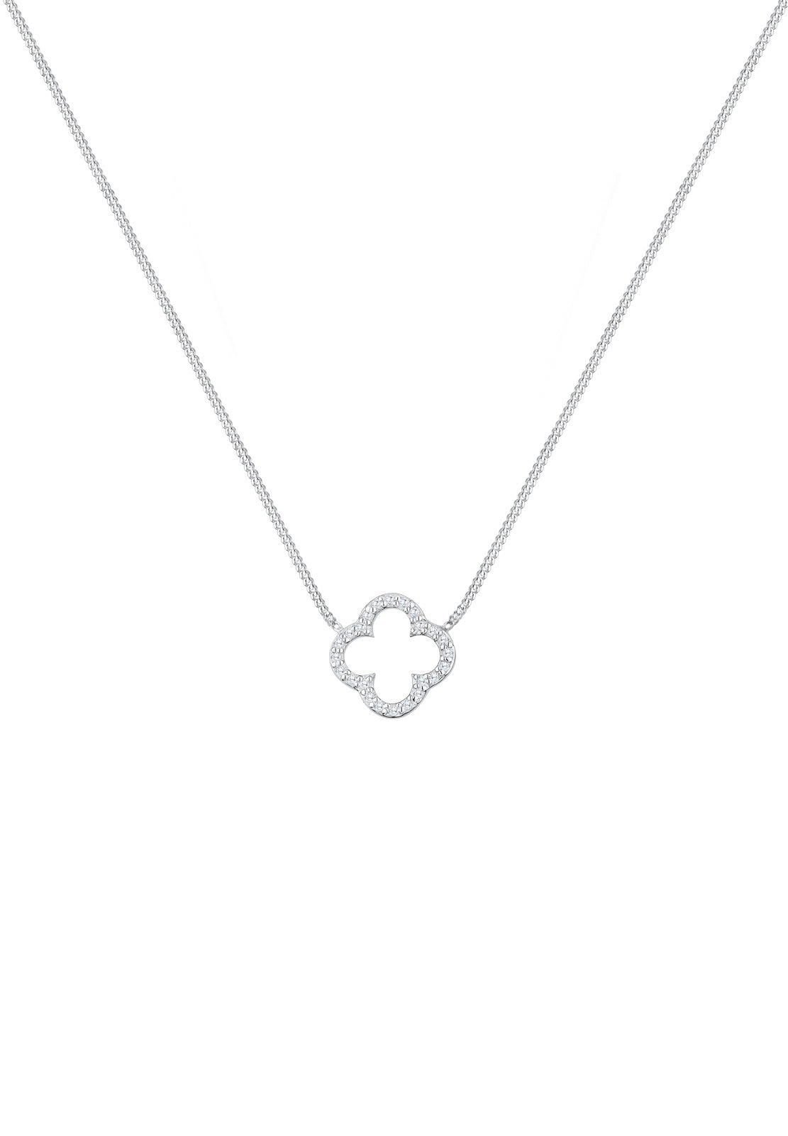 Elli Femmes pendentif trèfle élégant chance avec cristaux de zirconium en argent sterling 925