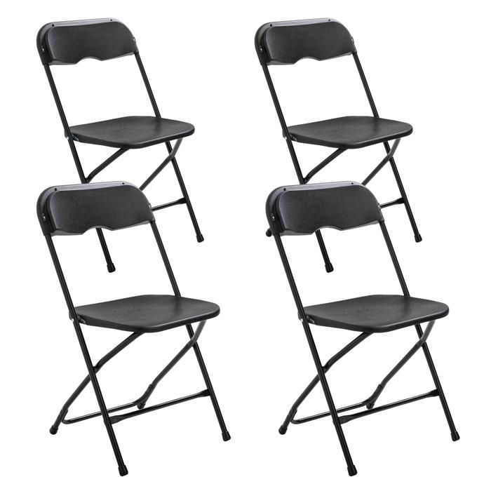 4 chaises pliantes noires